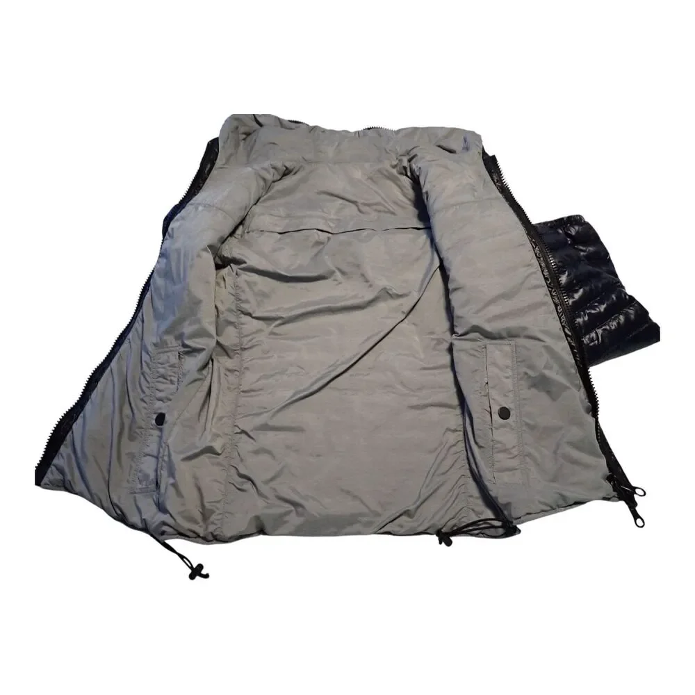 Duvetica Jacket Mens 46 Small Two Tone Gray Navy Down Puffer Hooded Packable